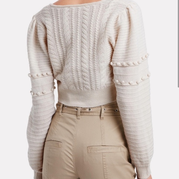 Jonathan Simkhai Cropped Long Sleeve Wool Sweater - Size Small - Picture 3 of 3